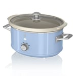 Swan SF17021BLN - 3.5L Retro Slow Cooker Blue 200W -Included 32-page recipe book