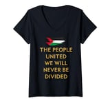 Womens The people united will be never be divided Palestine support V-Neck T-Shirt