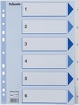 Esselte Register | A4 | Plast | Hvid | 1-6