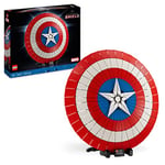 LEGO Marvel Captain America's Shield Set, Avengers Model Building Kit for Adults with Minifigure, Nameplate and Thor's Hammer, Collectible Infinity Saga Gift Idea for Men, Women, Him, Her 76262