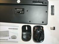 Black Wireless Mini Keyboard & Mouse for Panasonic TV TX-55EX600B, TX-50EX700B