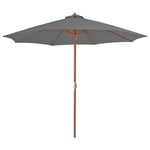 vidaXL Outdoor Parasol with Wooden Pole 300cm Anthracite Umbrella Sunshade