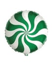 Green and White Candy Swirl Mini Air Filled Balloon on Stick COMES INFLATED