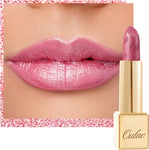 OULAC Metallic Shine Glitter Lipstick, Pink High Impact Lipcolor, Lightweight So