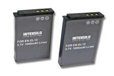 INTENSILO 2x Li-Ion Batterie 1000mAh (3.7V) pour appareil photo, caméscope Nikon CoolPix P300, P310, P330, P340. Remplace: EN-EL12