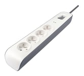Debflex - Bloc Parafoudre 4 Prises 2p+t Avec Interrupteur 2m Blanc/gris - 722441