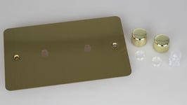 Varilight WFBD2 Matrix Faceplate Kit, ultraflat brushed brass, 2-gang
