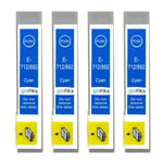 4 Cyan Ink Cartridges to replace Epson T0712 Compatible for Stylus Printers