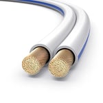 PureLink SP001-030 Câble d'enceinte 2x1,5mm² (99,9% OFC en cuivre massif 0,10 mm) Câble haut-parleur Hifi, 30m, blanc