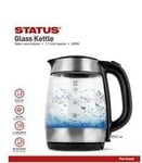 STATUS Portland Water Kettle | 1.7 Litre Swivel Cordless Kettle | Glass | 2kw Fast Boiling Kettle | PORTLANDKETTLE