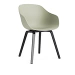 HAY - AAC222 Chair Black WB Lacq Oak Base Pastel Green 2.0 Shell - Matstolar - Hee Welling - Grön - Trä/Plast