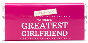 Valentines Day Chocolate Bar, Luxury Belgian Milk Chocolate Worlds Greatest Girlfriend. Creamy Milk Choc Gift The Perfect Present For The Person You Love 75g BA103543
