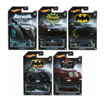 Hot Wheels DC Comics BATMAN 2021 Series Diecast Cars Scale 1:64 - 5 PACK Bundle