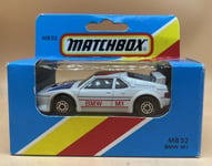 BMW MB52 MATCHBOX VINTAGE WHITE CAR 1983 Racing #52 White 1981 DIECAST Boxed