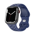 Bracelet compatible avec Apple Watch Bracelet de sport en silicone pour iWatch SE Series 8 7 6 5 4 3 2 1, bleu, 38mm/40mm/41mm