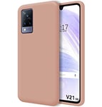 Tumundosmartphone Coque Silicone Liquide Ultra Douce pour Vivo V21 5G Couleur Rose