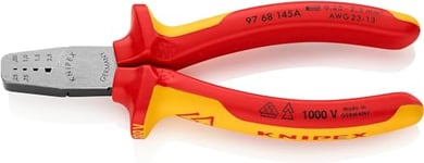 Knipex Crimping Pliers for wire ferrules insulated with multi-component grips, VDE-tested 145 mm 97 68 145 A