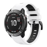 Garmin Fenix ​​​​​​6X Pro / Fenix7X / Fenix ​​​​​​7X Solar / TACTIX 7/7 Pro jne. Silikoniranneke, 26 mm - valkoinen, musta