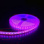 Pink 10W/m LED-strip - 5m, 120 LED pr. meter, 24V, IP65 - Farve : Rosa