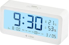 I-Star Digital Alarm Clock With Temperature Clear Large Digit LCD Time Display