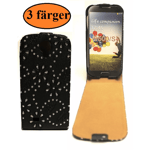 Flipfodral Bling Samsung Galaxy S4 (i9500) Svart M. Pärlor