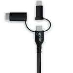 Gear Laddkabel 3in1 Lightning USB-C Micro-USB Svart
