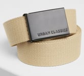 Urban Classics Ljust canvasbälte med svart spänne (Beige/svart)