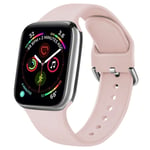 AK Replacement Strap compatible with Apple Watch Strap 38mm 42mm 40mm 44mm, Soft Silicone Band Compatible with iWatch SE Series 6 5 4 3 2 1 (06 Sand pink, 38mm 40mm M/L)