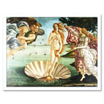 Old Master Art The Birth of Venus Botticelli Painting Sea Shell Goddess Love Beauty Symbol Art Print Framed Poster Wall Decor 12x16 inch