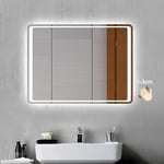 Xinyang 800x600 Fog Free Bathroom Mirror with Lights IR Motion Sensor IP44 Rated Landscape