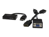 StarTech.com Adaptateur audio / vidéo de voyage - Convertisseur 2-en-1 DisplayPort vers HDMI ou VGA - 1920x1200 / 1080p - Noir - Convertisseur vidéo - DisplayPort - HDMI, VGA - noir