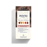 Phyto - Kit Coloration Permanente - 6.77 Marron Clair Cappuccino - Pigments Végétaux - Sans Ammoniaque - Experts Coloristes - Tenue Longue Durée - Couvre 100% des Cheveux Blancs