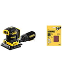 DEWALT DCW200N 18V XR 1/4 Sheet Palm Sander -Body & DT3022-QZ Sanding Belt K80, 115 x 115 mm, Set of 10 Pieces