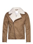 Imit?. Shearling Biker Jacket Brown Lindbergh
