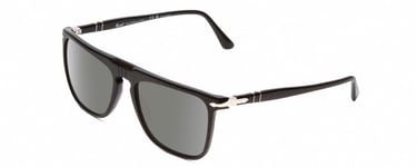 Persol PO 3225S Unisex Designer Sunglasses in Black Silver/Polarized Green 56 mm