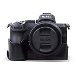 MegaGear MG1944 Ever Ready Genuine Leather Camera Half Case compatible with Nikon Z5 - Black