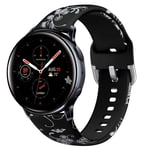 20mm Floral Strap Compatible with Galaxy Watch Active2 /Active 42mm Bands Women Soft Silicone Bracelet Replacement for Samsung Galaxy Watch SM-R500/SM-R810 UK91008 (Size Small,#2)