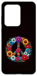 Coque pour Galaxy S20 Ultra Signe de la paix coloré fleurs hippie rétro années 60 70 pour femme