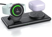 Wireless Charger for Samsung Galaxy Watch and Buds, 2 in 1 Foldable Wireless Cha