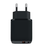 Merskal Dual USB-A USB-C Power Adapter 18W - Svart
