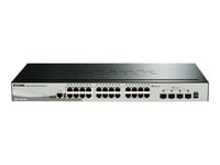 D-Link DGS 1510-28X - Commutateur - C3 - intelligent - 24 x 10/100/1000 + 4 x 10 Gigabit SFP+ - de bureau, Montable sur rack