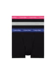 Calvin Klein Men Boxer Short Trunks Stretch Cotton Pack of 3, Multicolor (B- Hdwy Bl/Griffin/Wild Flwrs Wbs), S