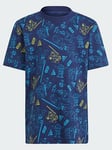 Boys, adidas x Star Wars Young Jedi Tee - Blue, Blue, Size 5-6 Years