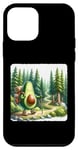 Coque pour iPhone 12 mini Sac à dos de randonnée avocat dans une forêt luxuriante avec chemin