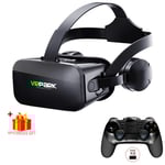 Lunettes VR 3D casque de réalité virtuelle casque pour lentilles de téléphone lunettes appareils Viar Smartphones contrôleur visionneuse de jeu cellulaire - Type Headphone Remote C #A