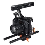 XIAOSONG-Stabilizer - Camera Cage Handle Stabilizer for Sony A7 & A7S & A7R, A7R II & A7S II, A7RIII & A7 III, Panasonic Lumix DMC-GH4(Orange) (Color : Orange)