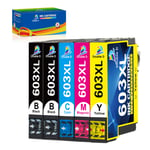 Double D 603XL ink Cartridges Replacement for Epson 603 603XL Ink Cartridges Multipack,Work with Epson XP-3100 XP-4100 XP-2100 XP-2105 XP-3105 XP-4105 WF-2810DWF WF-2830DWF WF-2835DWF WF-2850DWF