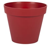 EDA - Round Tuscany Flower Pot Diameter 25 cm - Volume 6 L - Diameter 25 x H 21 cm - Ruby Red