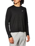 Nike M NK DF Miler Top LS T-Shirt à Manches Longues Homme, Black/(Reflective Silv), FR : M (Taille Fabricant : M-T)