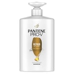 Pantene Pro-V XXL Repair & Care Shampooing pour Cheveux Abîmés, 1 litre, Pompe de Soin des Cheveux Secs, Femme, Distributeur de Shampoing
